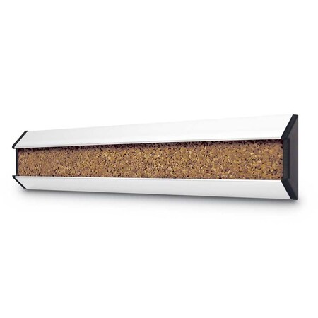 United Visual Products Corkboard, Fabric, Blk/Prl, 2 Door, 72 x 36" UV305-BLACK-PEARL